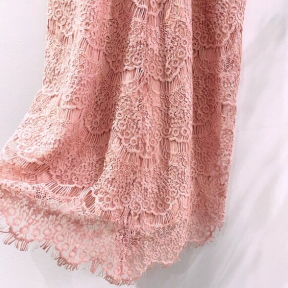 Stunning! Free People She's Got It Lace Slip Dress High Neck in Pink - Picture 9 of 11